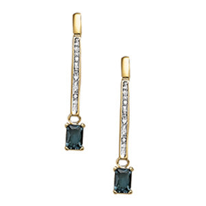 Elegant 14kt White Gold Emerald Cut Emerald Earrings