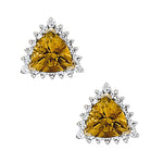 Exquisite 14kt White Gold Trillion Cut Diamond Earrings - STYLE 