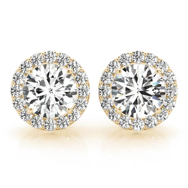 14k White Gold Halo Round Diamond Earrings - 0.67 CTTW