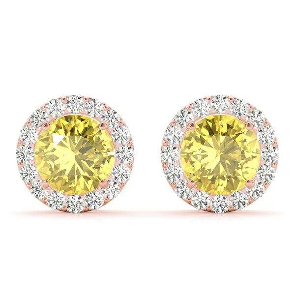 14k White Gold Halo Round Diamond Earrings - 0.67 CTTW