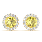 14k White Gold Halo Round Diamond Earrings - 0.67 CTTW