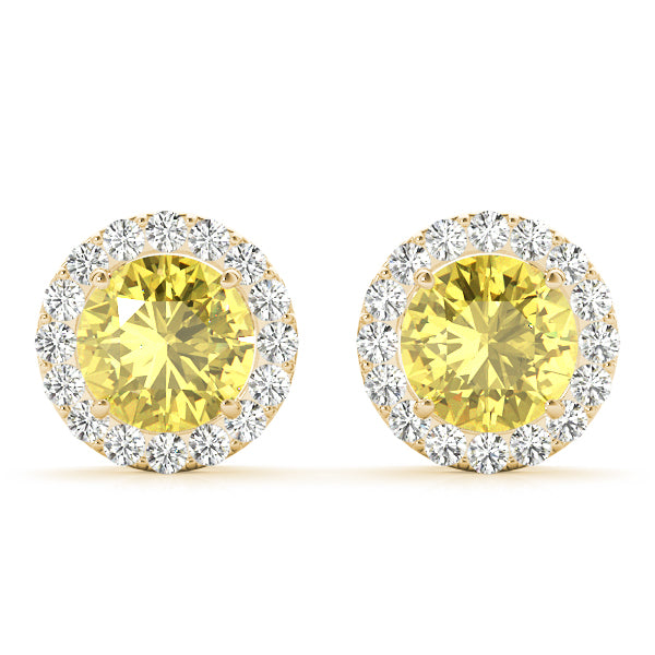 14k White Gold Halo Round Diamond Earrings - 0.67 CTTW