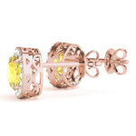 Elegant 14kt White Gold Halo Diamond Earrings - 0.67 CTTW SI2, H-I