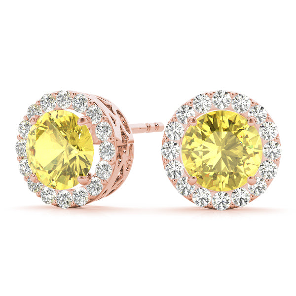 14k White Gold Halo Round Diamond Earrings - 0.67 CTTW