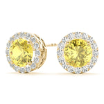 14k White Gold Halo Round Diamond Earrings - 0.67 CTTW