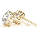 14k White Gold Halo Round Diamond Earrings - 0.67 CTTW