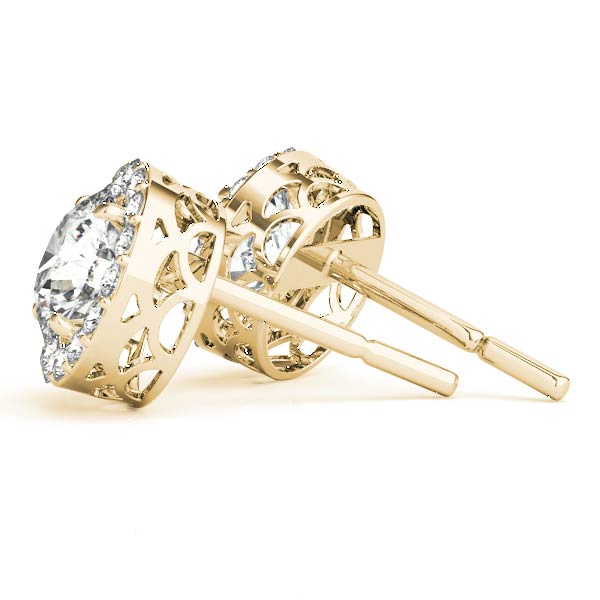 14k White Gold Halo Round Diamond Earrings - 0.67 CTTW