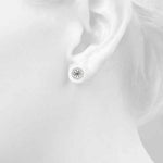 14k White Gold Halo Round Diamond Earrings - 0.67 CTTW