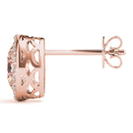 14kt White Gold Halo Oval Solitaire Earrings - Semi-Mount with 0.36 cttw SI2, H-I Diamonds