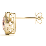 14kt White Gold Halo Oval Solitaire Earrings - Semi-Mount with 0.36 cttw SI2, H-I Diamonds