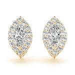Elegant 14k White Gold Marquise Halo Diamond Earrings - 10x5mm Center Stone Setting (0.3 cttw SI2, H-I)
