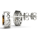 Elegant 14k White Gold Marquise Halo Diamond Earrings - 10x5mm Center Stone Setting (0.3 cttw SI2, H-I)