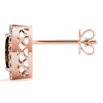 Elegant 14k White Gold Marquise Halo Diamond Earrings - 10x5mm Center Stone Setting (0.3 cttw SI2, H-I)