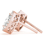 Elegant 14k White Gold Marquise Halo Diamond Earrings - 10x5mm Center Stone Setting (0.3 cttw SI2, H-I)