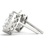 Elegant 14k White Gold Marquise Halo Diamond Earrings - 10x5mm Center Stone Setting (0.3 cttw SI2, H-I)