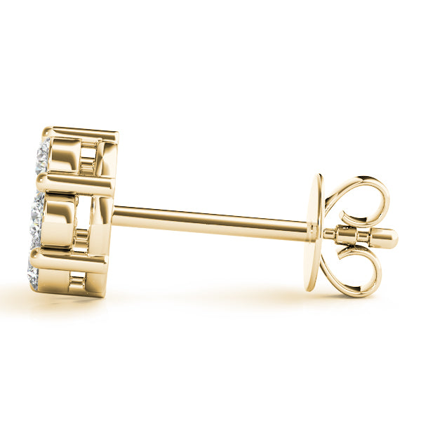 Elegant 14kt White Gold Cluster Earrings with 0.98 Carat SI2, H-I Diamonds (Style 