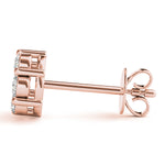 Elegant 14kt White Gold Cluster Earrings with 0.98 Carat SI2, H-I Diamonds (Style 