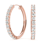 14kt White Gold 1.08 CTTW SI2, H-I Diamond Hoop Earrings