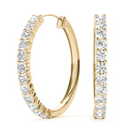 14kt White Gold 1.08 CTTW SI2, H-I Diamond Hoop Earrings