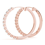 14kt White Gold 1.08 CTTW SI2, H-I Diamond Hoop Earrings