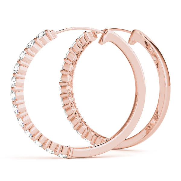 14kt White Gold 1.08 CTTW SI2, H-I Diamond Hoop Earrings