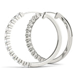 14kt White Gold 1.08 CTTW SI2, H-I Diamond Hoop Earrings