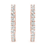14kt White Gold 1.08 CTTW SI2, H-I Diamond Hoop Earrings
