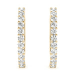 14kt White Gold 1.08 CTTW SI2, H-I Diamond Hoop Earrings