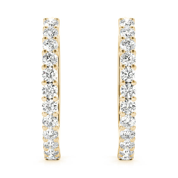 14kt White Gold 1.08 CTTW SI2, H-I Diamond Hoop Earrings