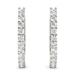14kt White Gold 1.08 CTTW SI2, H-I Diamond Hoop Earrings