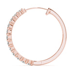 14kt White Gold 1.08 CTTW SI2, H-I Diamond Hoop Earrings