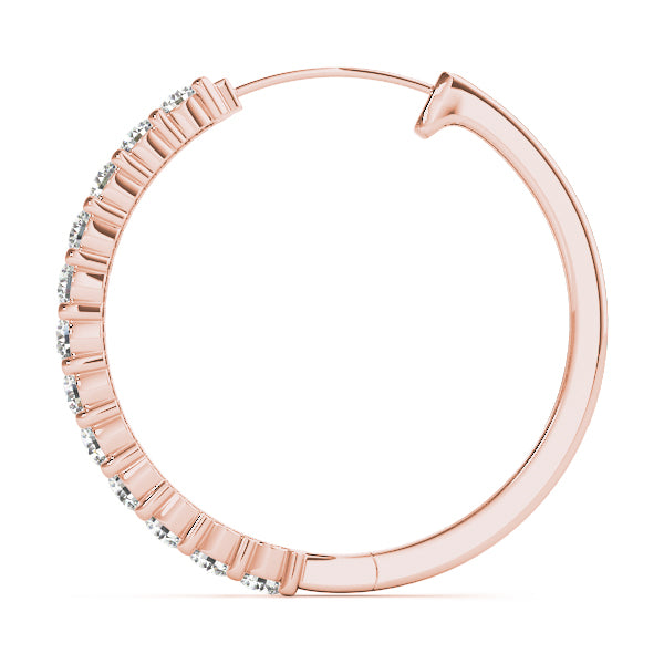 14kt White Gold 1.08 CTTW SI2, H-I Diamond Hoop Earrings