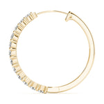 14kt White Gold 1.08 CTTW SI2, H-I Diamond Hoop Earrings