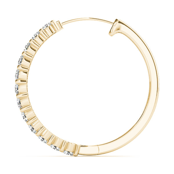 14kt White Gold 1.08 CTTW SI2, H-I Diamond Hoop Earrings