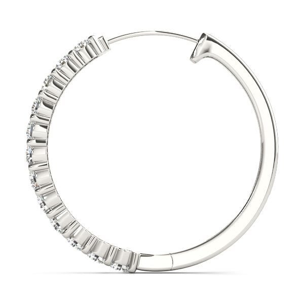14kt White Gold 1.08 CTTW SI2, H-I Diamond Hoop Earrings