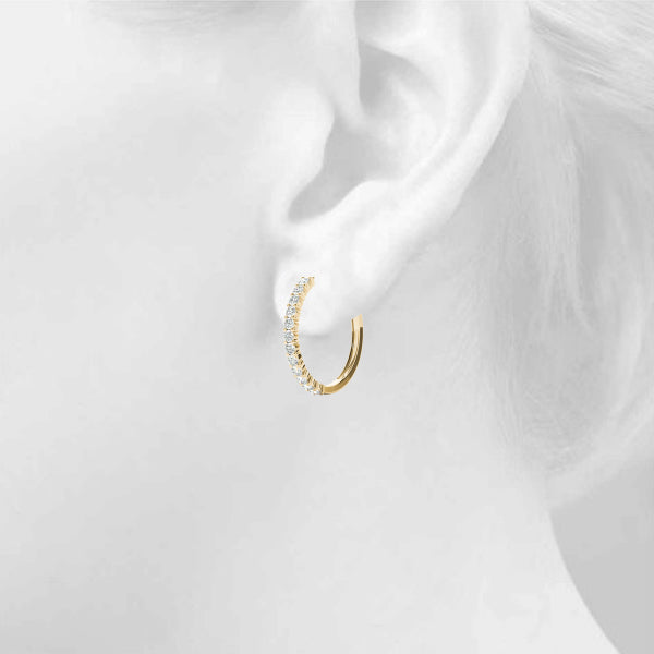 14kt White Gold 1.08 CTTW SI2, H-I Diamond Hoop Earrings
