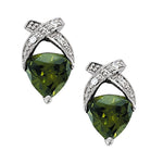 Exquisite 14kt White Gold Trillion Cut Semi-Mount Diamond Earrings