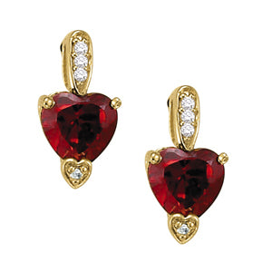 Exquisite 14kt White Gold Heart-Shaped Diamond Earrings with Round Accents