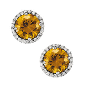 Elegant 14kt White Gold Round Diamond Semi-Mount Earrings - Style #40691