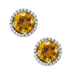 Elegant 14kt White Gold Round Diamond Semi-Mount Earrings - Style 