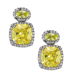 Exquisite 14kt White Gold Square & Cushion Cut Diamond Earrings - 0.44 cttw SI2 H-I