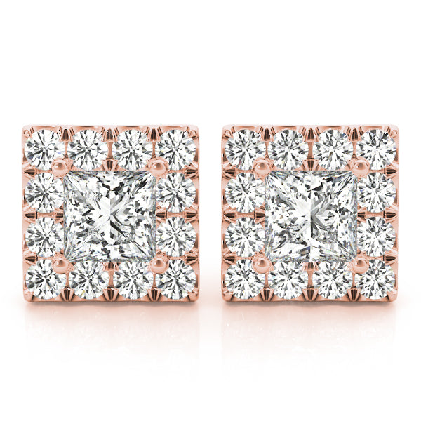 Elegant Diamond Halo Style Earrings - Timeless Sparkle 