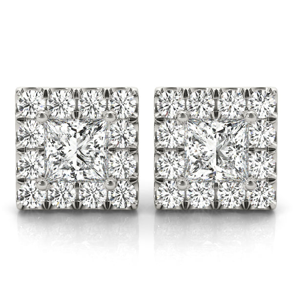 Elegant Diamond Halo Style Earrings - Timeless Sparkle # 40828-1