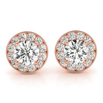 Exquisite 14kt White Gold Halo Diamond Earrings - 1.39 cttw SI2, H-I