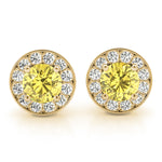 Exquisite 14kt White Gold Halo Diamond Earrings - 1.39 cttw SI2, H-I