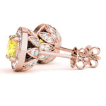 Exquisite 14kt White Gold Halo Diamond Earrings - 1.39 cttw SI2, H-I