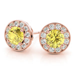 Exquisite 14kt White Gold Halo Diamond Earrings - 1.39 cttw SI2, H-I