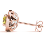 Exquisite 14kt White Gold Halo Diamond Earrings - 1.39 cttw SI2, H-I