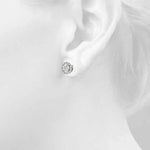 Exquisite 14kt White Gold Halo Diamond Earrings - 1.39 cttw SI2, H-I