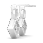 Exquisite 14kt White Gold Square & Cushion Cut Diamond Earrings - 0.24 cttw SI2, H-I